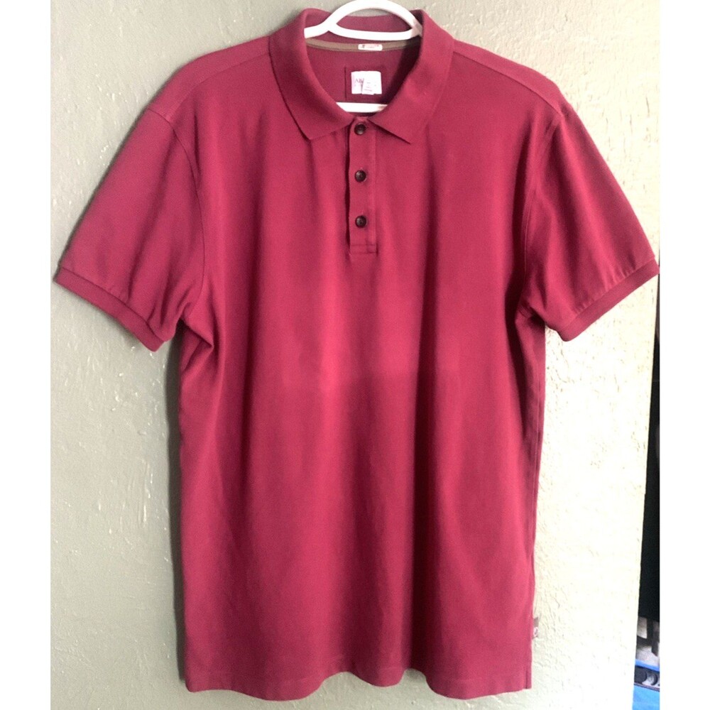 Armani Collezioni Polo Shirt Men Size Medium (SEE DESCRIPTION)  Maroon Cotton